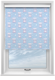 Little Bear, Blue Cotton - Roller Blind